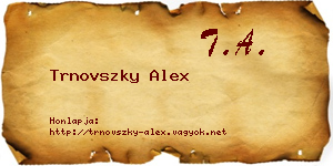 Trnovszky Alex névjegykártya